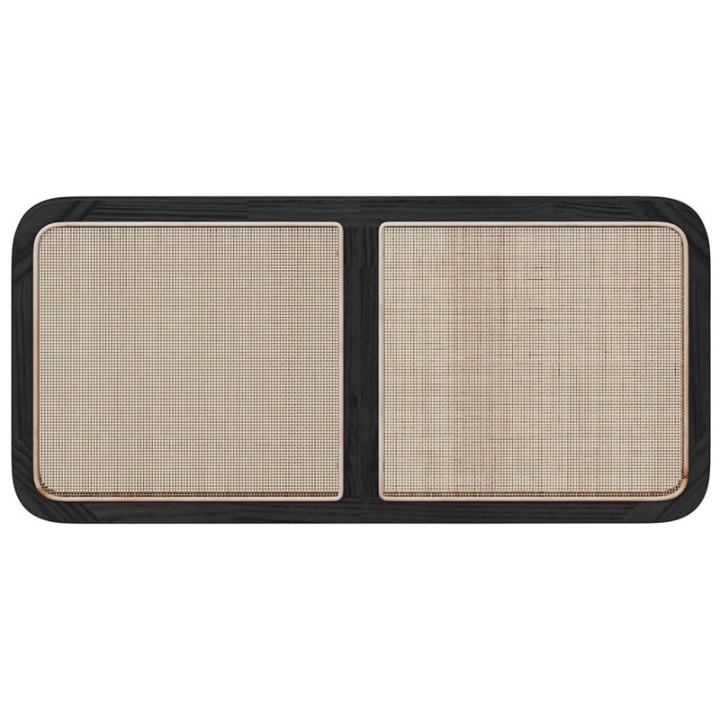 Casa si Gradina - Mobilier - Paturi si accesorii - Accesorii paturi - Tablie de pat cu aripioare maro inchis 183x16x118/128 cm textil - Infinity.ro