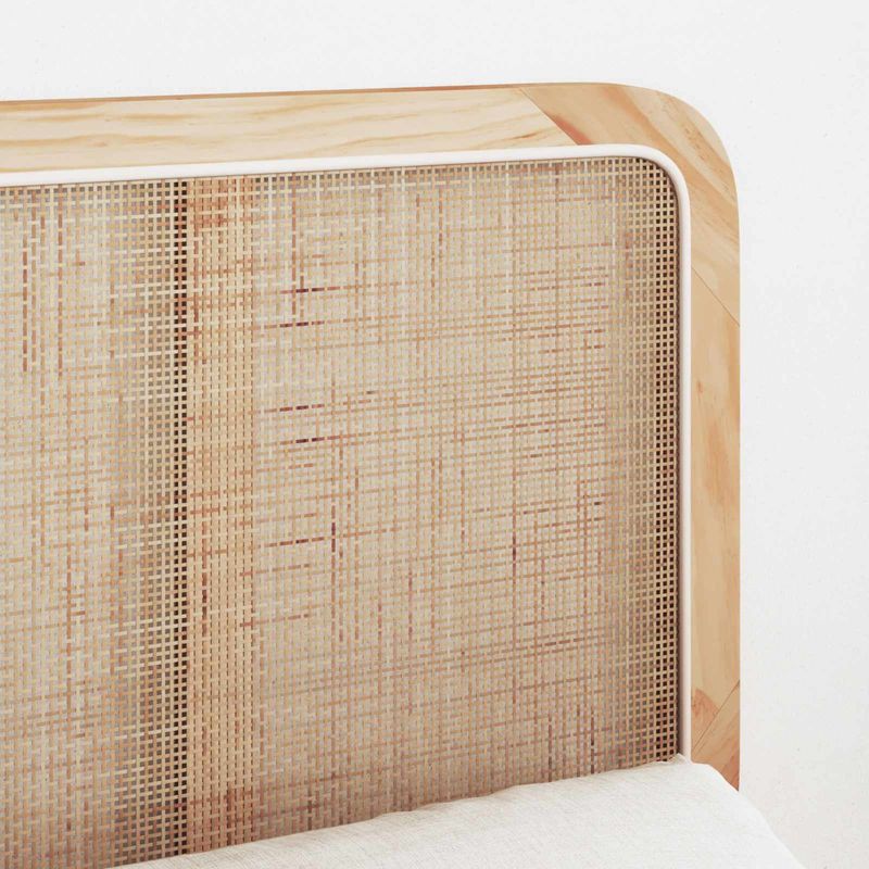 Casa si Gradina - Mobilier - Paturi si accesorii - Accesorii paturi - Tablie de pat cu aripioare maro inchis 163x16x118/128 cm textil - Infinity.ro