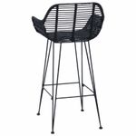 Casa si Gradina - Mobilier - Scaune si fotolii - Scaune - Scaun Bar 2 pcs Negru 55 x 52 x 92 cm Ratan si Fier - Infinity.ro