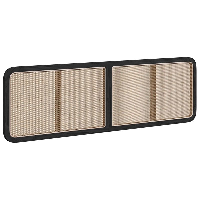 Casa si Gradina - Mobilier - Paturi si accesorii - Accesorii paturi - Tablie de pat cu aripioare maro inchis 183x16x118/128 cm textil - Infinity.ro