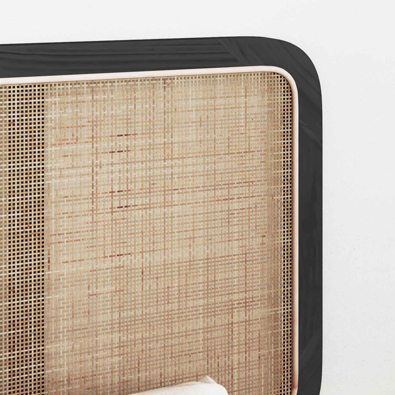 Casa si Gradina - Mobilier - Paturi si accesorii - Accesorii paturi - Tablie de pat cu aripioare maro inchis 183x16x118/128 cm textil - Infinity.ro