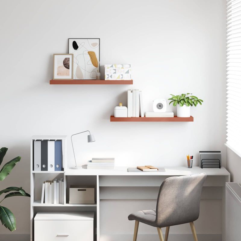 Casa si Gradina - Mobilier - Biblioteci si rafturi - Rafturi - Raft de perete 2 pcs Rosu 80 x 23,5 x 4 cm Lemn compozit - Infinity.ro