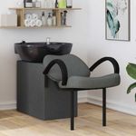 Casa si Gradina - Mobilier - Scaune si fotolii - Scaune - Scaun pentru sampon Manual Gri Inchis si Negru 63 x 141 x 92 cm - Infinity.ro