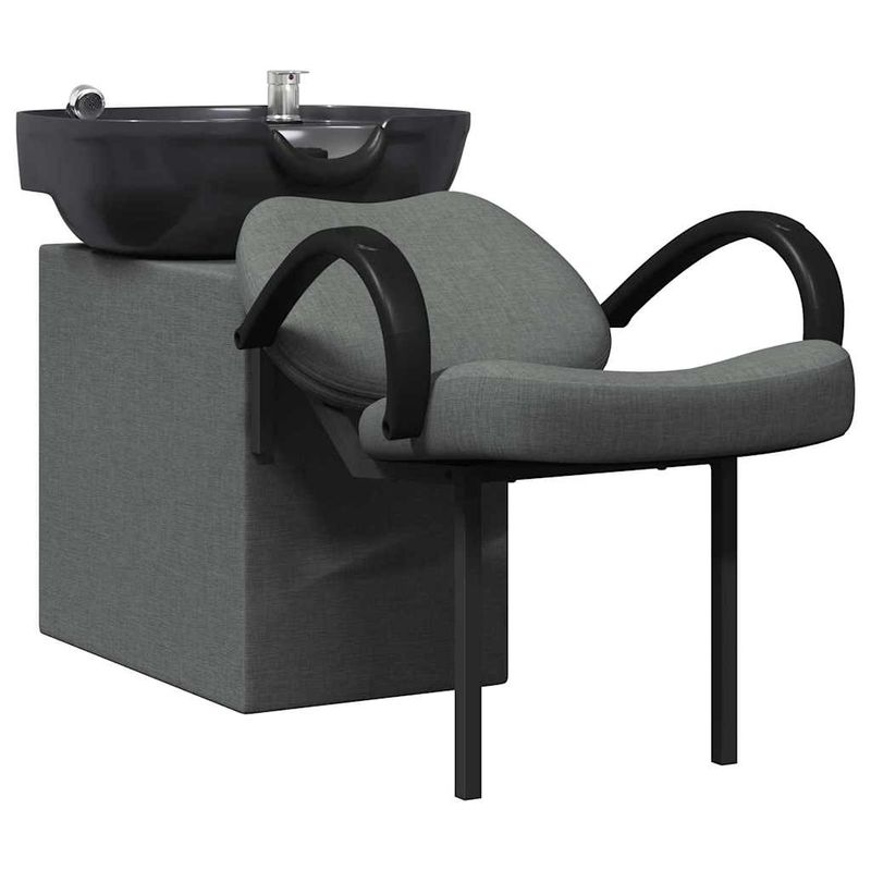 Casa si Gradina - Mobilier - Scaune si fotolii - Scaune - Scaun pentru sampon Manual Gri Inchis si Negru 63 x 141 x 92 cm - Infinity.ro