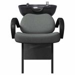 Casa si Gradina - Mobilier - Scaune si fotolii - Scaune - Scaun pentru sampon Manual Gri Inchis si Negru 63 x 141 x 92 cm - Infinity.ro