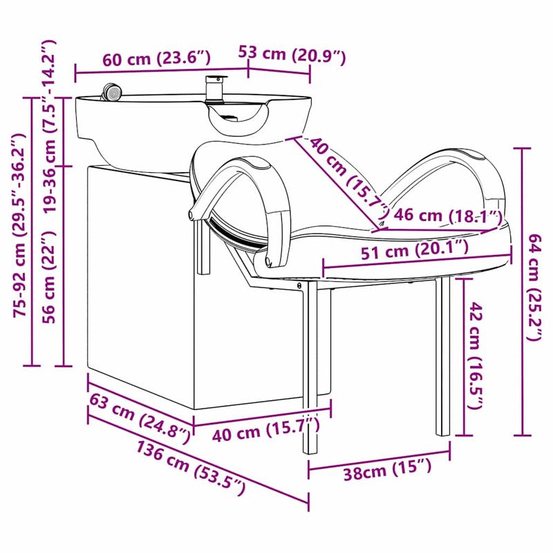Casa si Gradina - Mobilier - Scaune si fotolii - Scaune - Scaun pentru sampon Manual Gri Inchis si Negru 63 x 141 x 92 cm - Infinity.ro