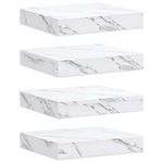 Casa si Gradina - Mobilier - Biblioteci si rafturi - Rafturi - Raft de perete Pe perete 4 pcs Marmura alba 23 x 23,5 x 4 cm - Infinity.ro