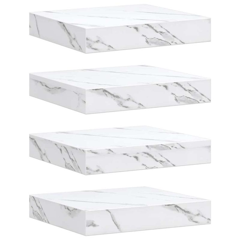 Casa si Gradina - Mobilier - Biblioteci si rafturi - Rafturi - Raft de perete Pe perete 4 pcs Marmura alba 23 x 23,5 x 4 cm - Infinity.ro