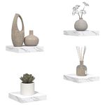 Casa si Gradina - Mobilier - Biblioteci si rafturi - Rafturi - Raft de perete Pe perete 4 pcs Marmura alba 23 x 23,5 x 4 cm - Infinity.ro