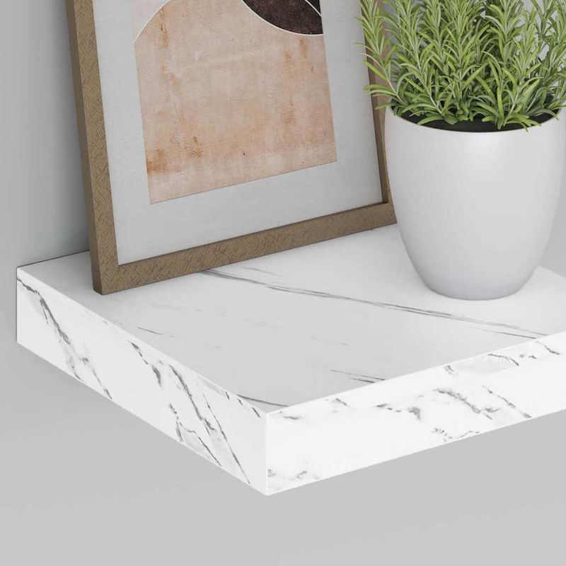 Casa si Gradina - Mobilier - Biblioteci si rafturi - Rafturi - Raft de perete Pe perete 4 pcs Marmura alba 23 x 23,5 x 4 cm - Infinity.ro