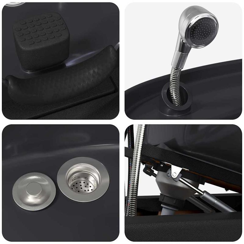 Casa si Gradina - Mobilier - Scaune si fotolii - Scaune - Scaun pentru sampon Manual Negru 63 x 141 x 92 cm PVC - Infinity.ro