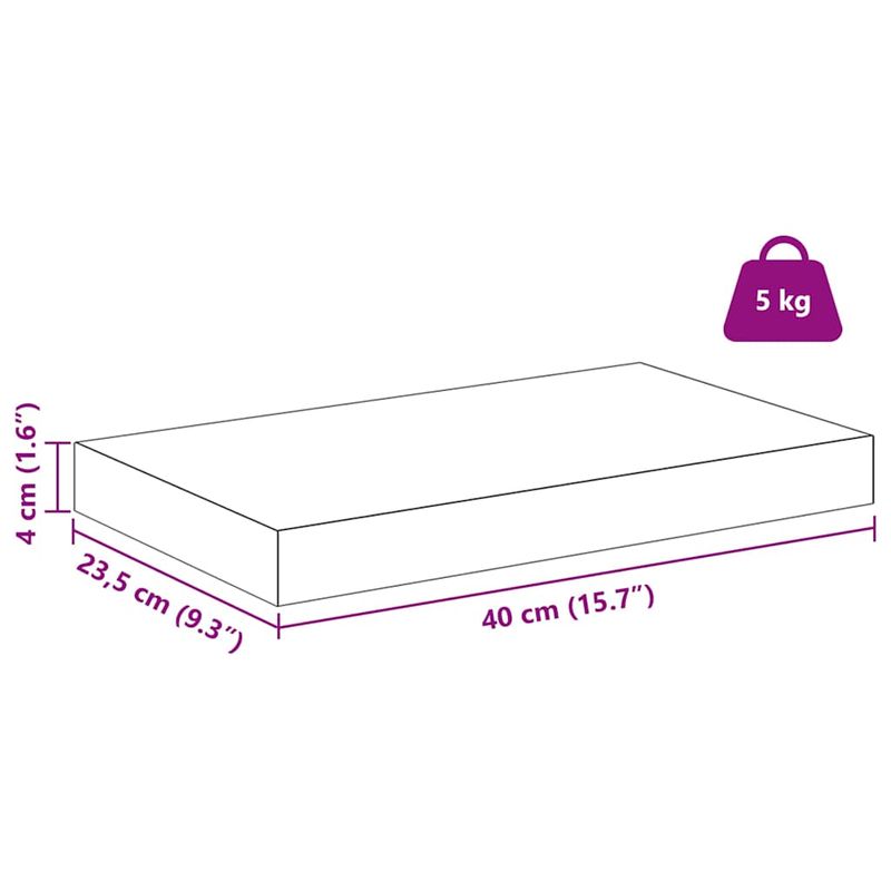 Casa si Gradina - Mobilier - Biblioteci si rafturi - Rafturi - Raft de perete 4 pcs Bej 40 x 23,5 x 4 cm Lemn compozit - Infinity.ro