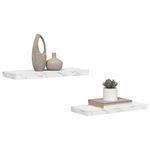 Casa si Gradina - Mobilier - Biblioteci si rafturi - Rafturi - Raft de perete Pe perete 2 pcs Marmura alba 60 x 23,5 x 4 cm - Infinity.ro