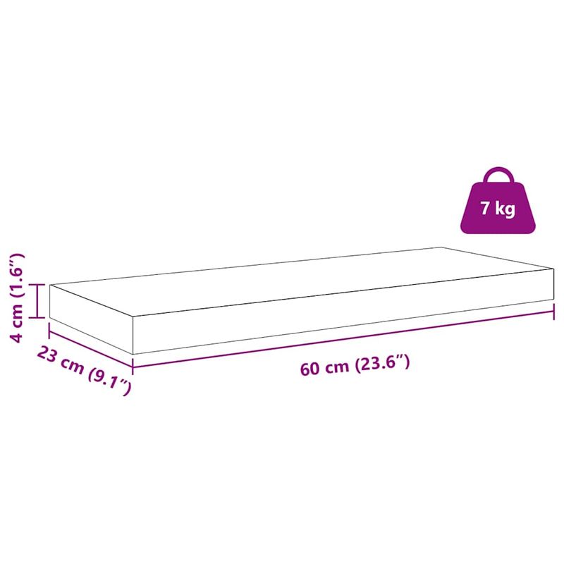 Casa si Gradina - Mobilier - Biblioteci si rafturi - Rafturi - Raft de perete 2 pcs Bej 60 x 23,5 x 4 cm Lemn compozit - Infinity.ro