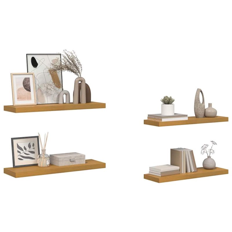 Casa si Gradina - Mobilier - Biblioteci si rafturi - Rafturi - Raft de perete 4 pcs Bej 90 x 23,5 x 4 cm Lemn compozit - Infinity.ro