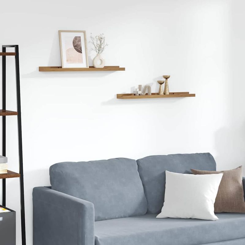 Casa si Gradina - Mobilier - Biblioteci si rafturi - Rafturi - Raft de perete cu raft 2 pcs Maro 60 x 9 x 3 cm Lemn compozit - Infinity.ro