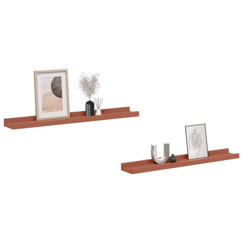 Casa si Gradina - Mobilier - Biblioteci si rafturi - Rafturi - Raft de perete cu raft 2 pcs Rosu 60 x 9 x 3 cm Lemn compozit - Infinity.ro