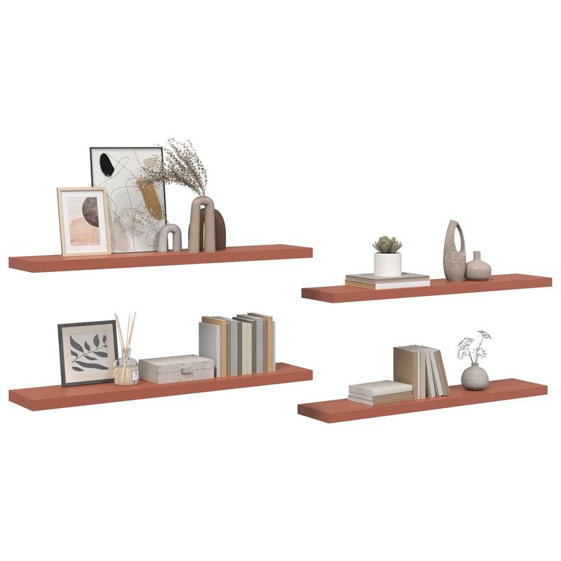 Casa si Gradina - Mobilier - Biblioteci si rafturi - Rafturi - Raft de perete 4 pcs Rosu 120 x 23,5 x 4 cm Lemn compozit - Infinity.ro