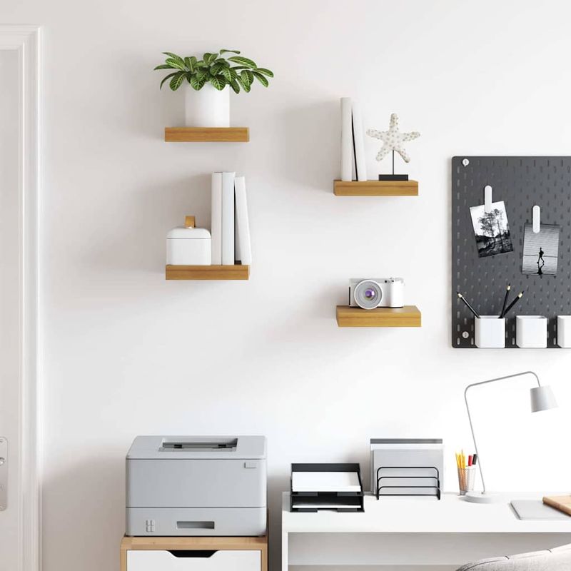 Casa si Gradina - Mobilier - Biblioteci si rafturi - Rafturi - Raft de perete 4 pcs Bej 23 x 23,5 x 4 cm Lemn compozit - Infinity.ro