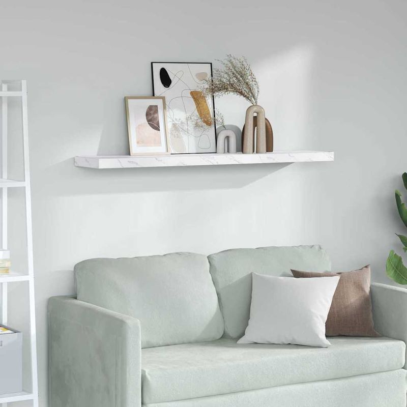 Casa si Gradina - Mobilier - Biblioteci si rafturi - Rafturi - Raft de perete Marmura alba 120 x 23,5 x 4 cm Lemn compozit - Infinity.ro