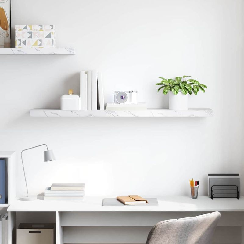 Casa si Gradina - Mobilier - Biblioteci si rafturi - Rafturi - Raft de perete Marmura alba 120 x 23,5 x 4 cm Lemn compozit - Infinity.ro