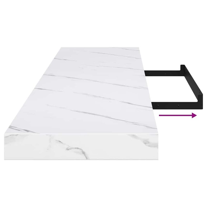 Casa si Gradina - Mobilier - Biblioteci si rafturi - Rafturi - Raft de perete Marmura alba 120 x 23,5 x 4 cm Lemn compozit - Infinity.ro