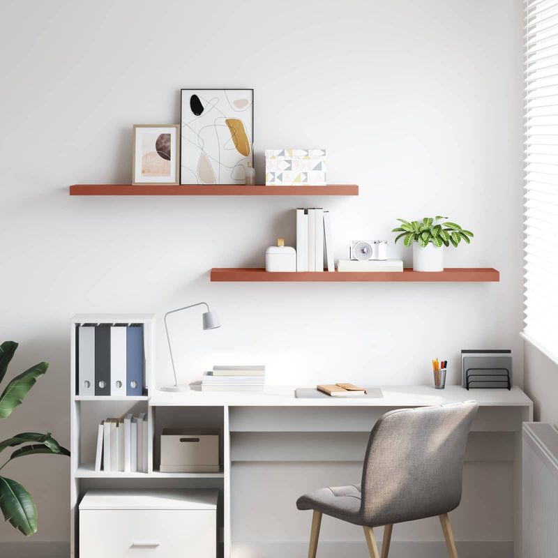 Casa si Gradina - Mobilier - Biblioteci si rafturi - Rafturi - Raft de perete 2 pcs Rosu 120 x 23,5 x 4 cm Lemn compozit - Infinity.ro