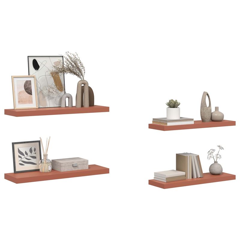 Casa si Gradina - Mobilier - Biblioteci si rafturi - Rafturi - Raft de perete 4 pcs Rosu 80 x 23,5 x 4 cm Lemn compozit - Infinity.ro