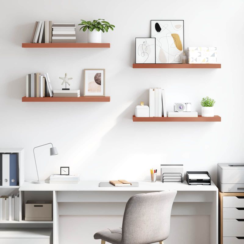 Casa si Gradina - Mobilier - Biblioteci si rafturi - Rafturi - Raft de perete 4 pcs Rosu 80 x 23,5 x 4 cm Lemn compozit - Infinity.ro
