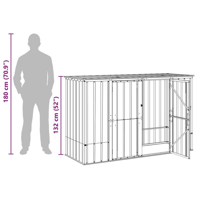 Casa si Gradina - Gradina si terasa - Casute de gradina - Cutie de depozitare pentru gradina Maro 214 x 82 x 132 cm Otel - Infinity.ro