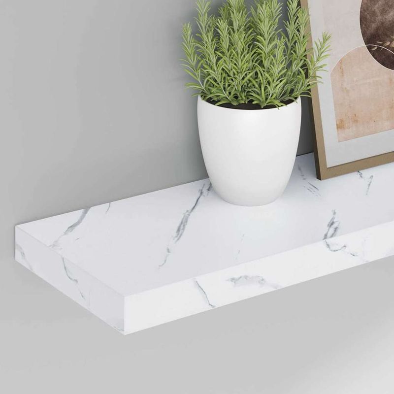 Casa si Gradina - Mobilier - Biblioteci si rafturi - Rafturi - Raft de perete Pe perete 2 pcs Marmura alba 90 x 23,5 x 4 cm - Infinity.ro
