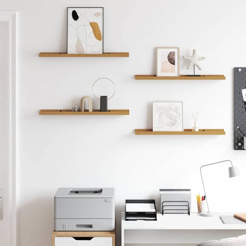 Casa si Gradina - Mobilier - Biblioteci si rafturi - Rafturi - Raft de perete cu raft 4 pcs Bej 60 x 9 x 3 cm Lemn compozit - Infinity.ro