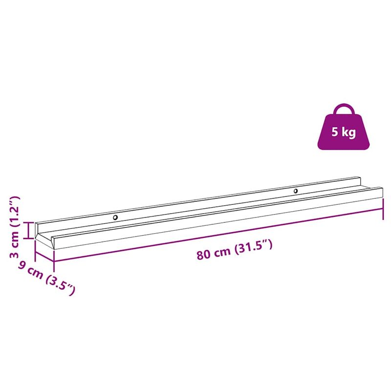 Casa si Gradina - Mobilier - Biblioteci si rafturi - Rafturi - Raft de perete cu raft 2 pcs Rosu 80 x 9 x 3 cm Lemn compozit - Infinity.ro