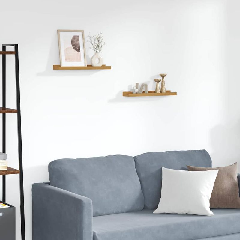Casa si Gradina - Mobilier - Biblioteci si rafturi - Rafturi - Raft de perete cu raft 2 pcs Bej 40 x 9 x 3 cm Lemn compozit - Infinity.ro