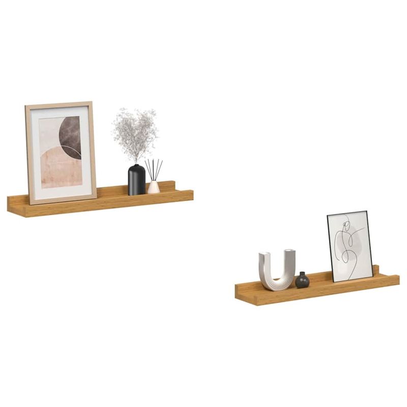 Casa si Gradina - Mobilier - Biblioteci si rafturi - Rafturi - Raft de perete cu raft 2 pcs Bej 40 x 9 x 3 cm Lemn compozit - Infinity.ro