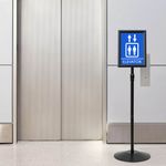 Casa si Gradina - Decoratiuni - DIY - Manechine plastic - Suport poster tip pedestal Manual Negru a4 Aluminiu si PVC - Infinity.ro