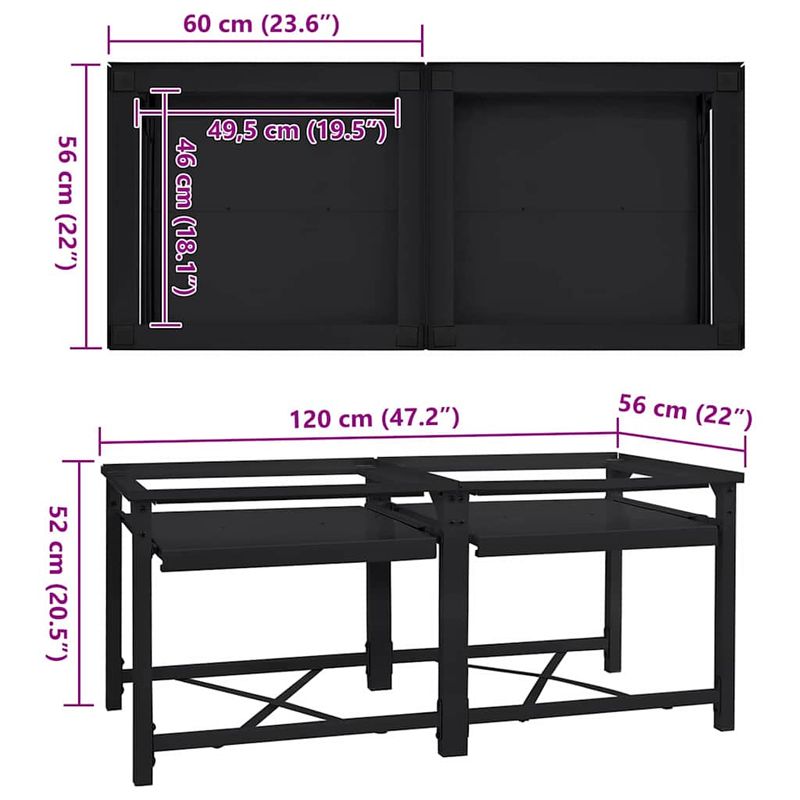 Electronice si Electrocasnice - Masini de spalat vase - Accesorii masini de spalat vase - Suport pentru masina de spalat 2 pcs Negru 64 x 55 x 32.5 cm - Infinity.ro