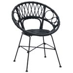 Casa si Gradina - Mobilier - Scaune si fotolii - Scaune - Scaun de sufragerie 2 pcs Negru 65 x 55,5 x 81 cm Ratan si Fier - Infinity.ro