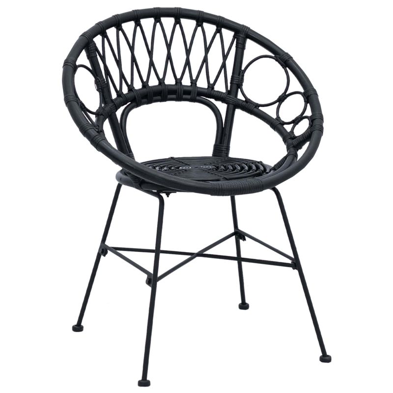 Casa si Gradina - Mobilier - Scaune si fotolii - Scaune - Scaun de sufragerie 2 pcs Negru 65 x 55,5 x 81 cm Ratan si Fier - Infinity.ro