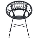 Casa si Gradina - Mobilier - Scaune si fotolii - Scaune - Scaun de sufragerie 2 pcs Negru 65 x 55,5 x 81 cm Ratan si Fier - Infinity.ro