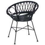 Casa si Gradina - Mobilier - Scaune si fotolii - Scaune - Scaun de sufragerie 2 pcs Negru 65 x 55,5 x 81 cm Ratan si Fier - Infinity.ro