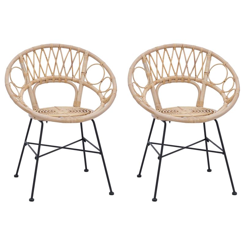 Casa si Gradina - Mobilier - Scaune si fotolii - Scaune - Scaun de sufragerie 2 pcs natural 65 x 55,5 x 81 cm - Infinity.ro
