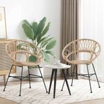 Casa si Gradina - Mobilier - Scaune si fotolii - Scaune - Scaun de sufragerie 2 pcs natural 65 x 55,5 x 81 cm - Infinity.ro