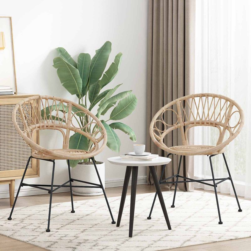 Casa si Gradina - Mobilier - Scaune si fotolii - Scaune - Scaun de sufragerie 2 pcs natural 65 x 55,5 x 81 cm - Infinity.ro