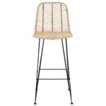Casa si Gradina - Mobilier - Scaune si fotolii - Scaune - Scaun Bar 2 pcs natural 44,5 x 53 x 111 cm Ratan si Fier - Infinity.ro