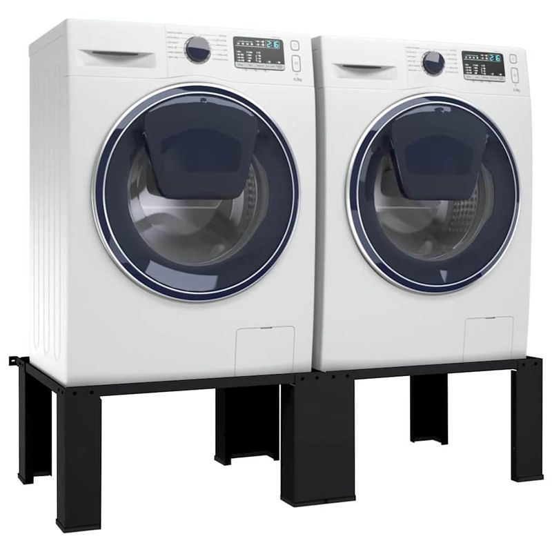 Electronice si Electrocasnice - Masini de spalat vase - Accesorii masini de spalat vase - Suport pentru masina de spalat 2 pcs Negru 64 x 55 x 32.5 cm - Infinity.ro