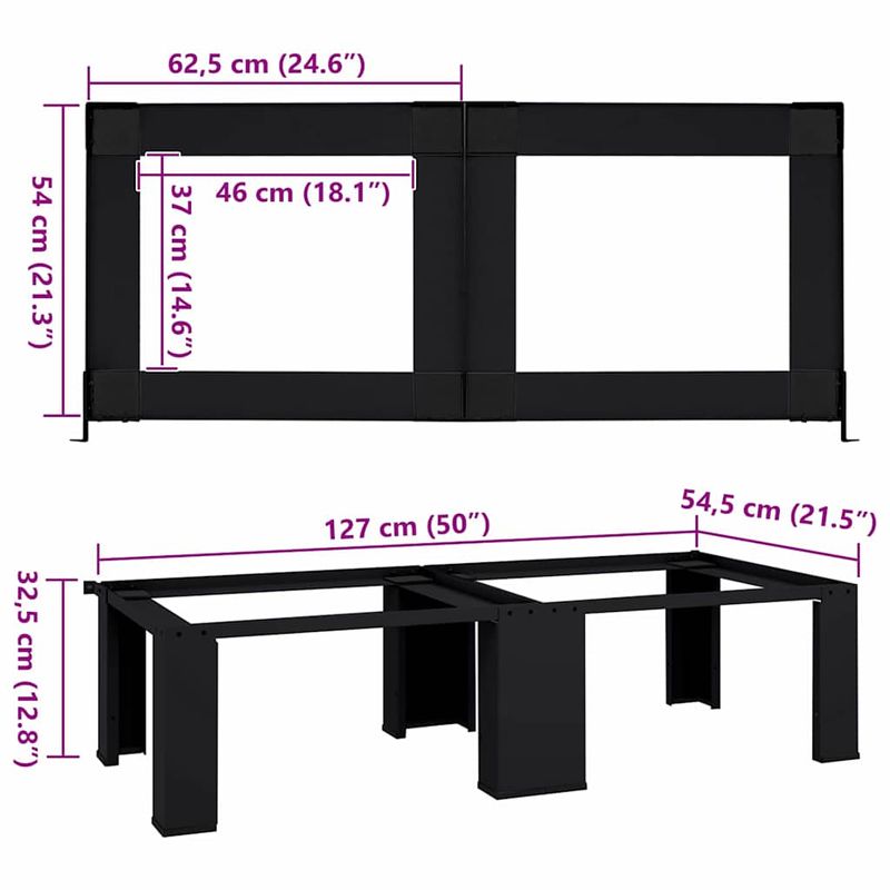 Electronice si Electrocasnice - Masini de spalat vase - Accesorii masini de spalat vase - Suport pentru masina de spalat 2 pcs Negru 64 x 55 x 32.5 cm - Infinity.ro