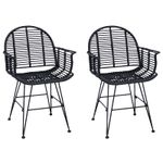 Casa si Gradina - Mobilier - Scaune si fotolii - Scaune - Scaun de sufragerie 2 pcs Negru 57 x 54.5 x 85 cm Ratan si Fier - Infinity.ro