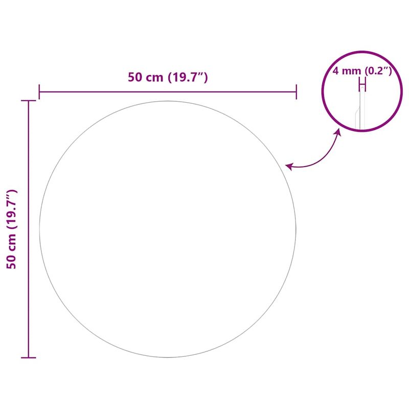 Casa si Gradina - Decoratiuni - Oglinzi - Ogledna de perete Ø 50 cm sticla securizata - Infinity.ro