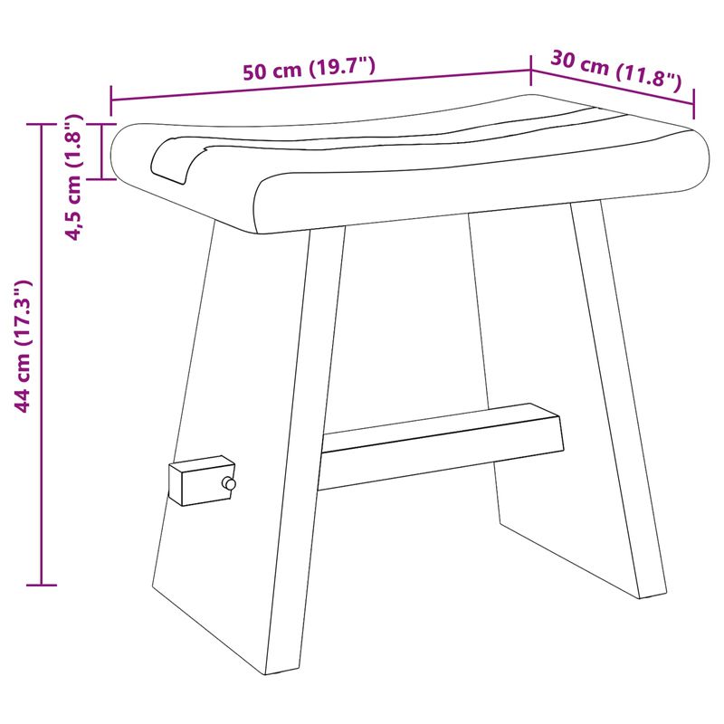 Casa si Gradina - Mobilier - Scaune si fotolii - Scaune - Scaun de baie natural 50 x 30 x 45 cm Lemn natural - Infinity.ro